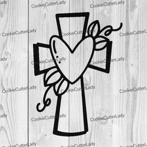 Cross Heart 2 Stencil | REUSABLE, DURABLE, WASHABLE Craft Stencil | Use for Signs, Walls, Canvas & More!