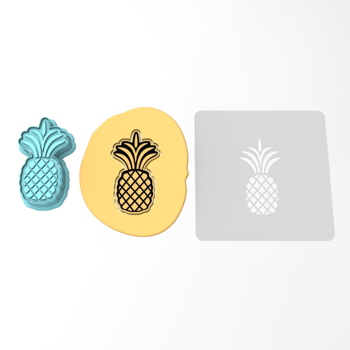 Pineapple Cookie Cutter | Stamp | Stencil - SHARP EDGES - FAST Shipping ...