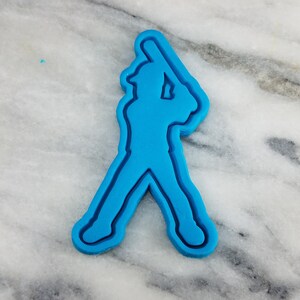 Baseball Player Batter Cookie Cutter 2-Piece, Stamp & Outline #2 - SHARP EDGES - FAST Shipping - Choose Your Own Size!