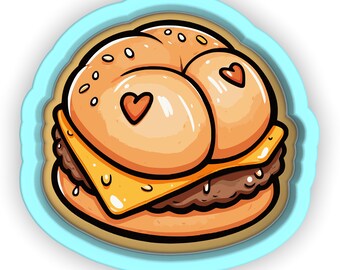 Cortador/sello/plantilla para galletas con forma de trasero de hamburguesa - BORDES AFILADOS - Envío rápido - ¡Elige tu propio tamaño! #1