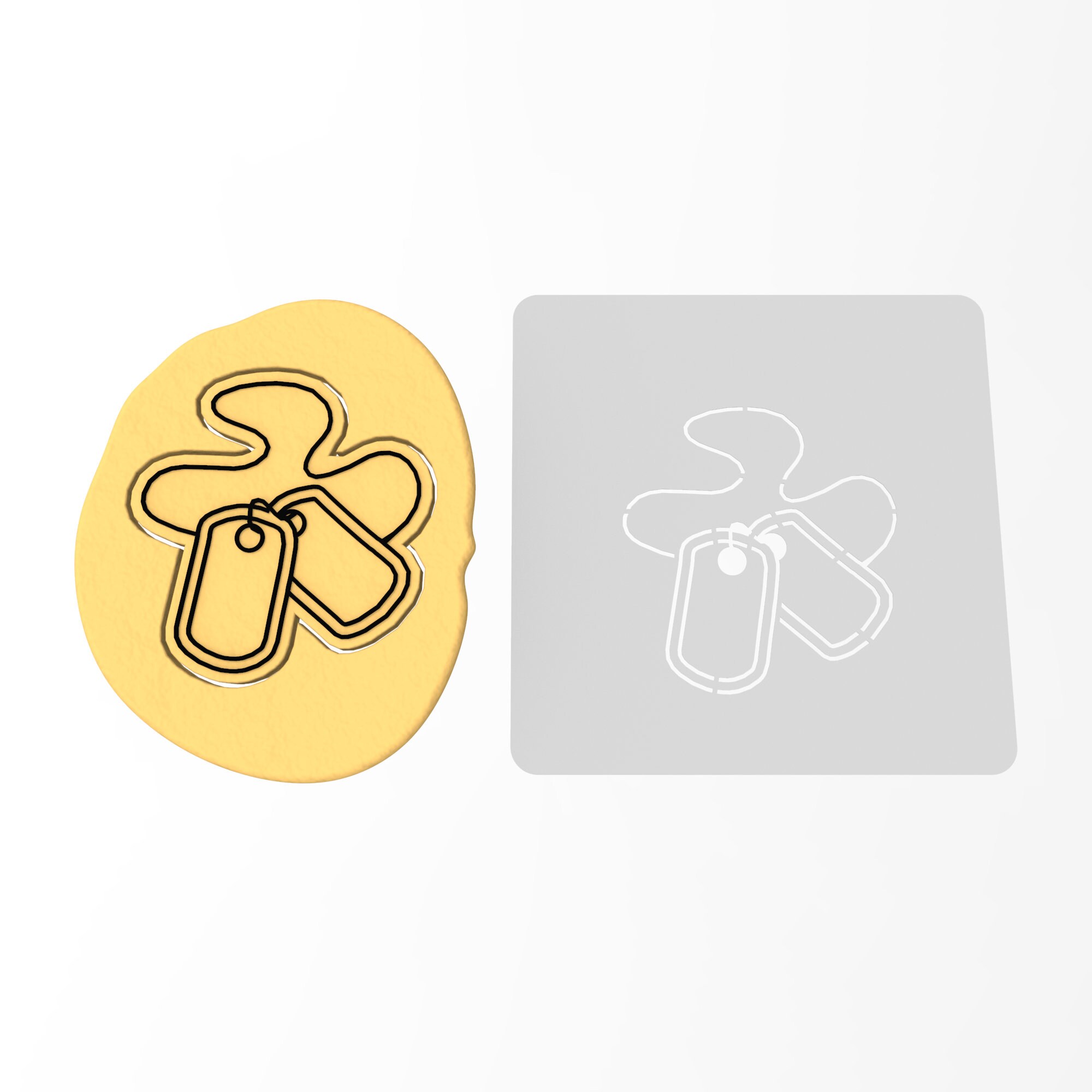 Dog Tag Cookie Cutter Stamp Stencil SHARP EDGES FAST Etsy