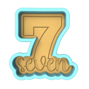 Number Seven Birthday Cookie Cutter | Stamp | Stencil