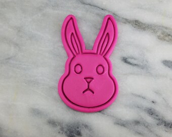 Bunny Face Cookie Cutter 2-Piece, Stamp & Outline #1 - SHARP EDGES - FAST Shipping - Choose Your Own Size!