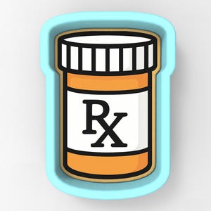 Pill Bottle Cookie Cutter | Stamp | Stencil - SHARP EDGES - FAST Shipping - Choose Your Own Size! #1