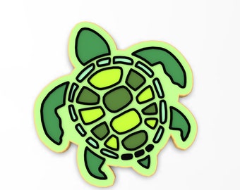 Sea Turtle Cookie Cutter | Stamp | Stencil - SHARP EDGES - FAST Shipping - Choose Your Own Size!