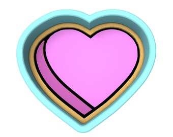 Valentine Candy Heart Blank Cookie Cutter | Stamp | Stencil #2