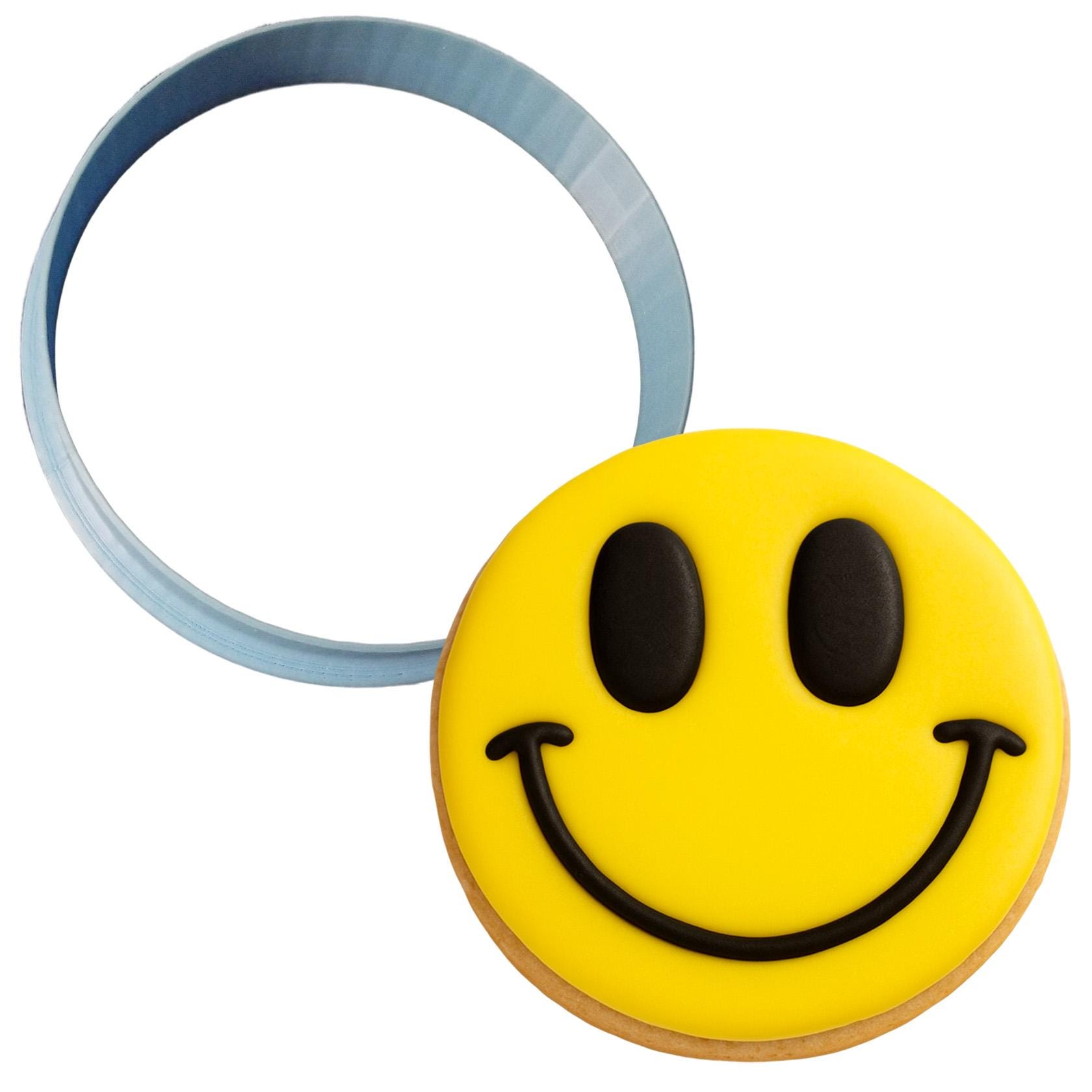 Emporte-pièce Biscuit Smiley Heureux - Imprimé 3D En PLA - 6,1 X 6,1 Cm (Jaune)