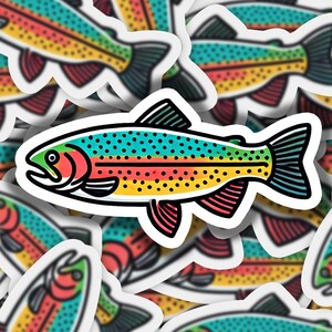 Rainbow Trout 2 Vinyl Sticker | Dishwasher Safe & Durable | Custom Sizes | Fast Shipping | Made in USA 1