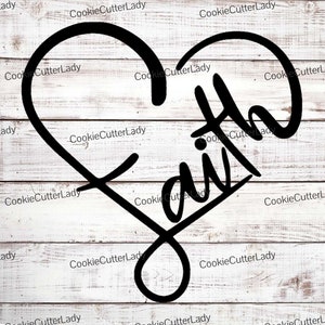 Faith Heart Stencil | REUSABLE, DURABLE, WASHABLE Craft Stencil | Use for Signs, Walls, Canvas & More!