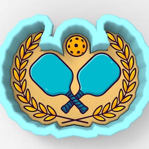 Pickleball Emblem 2 Cookie Cutter | Stamp | Stencil - SHARP EDGES - FAST Shipping - Choose Your Own Size! #1