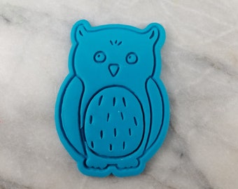 Owl Cookie Cutter 2-Piece, Stamp & Outline #1 - SHARP EDGES - FAST Shipping - Choose Your Own Size!