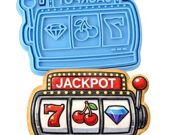 Slot Machine Jackpot 1 Cookie Cutter | Stamp | Stencil - SHARP EDGES - FAST Shipping - Choose Your Own Size! #1