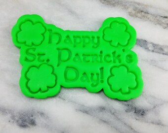 Happy St. Patrick's Day Cookie Cutter 2-Piece, Stamp & Outline #1 - SHARP EDGES - FAST Shipping - Choose Your Own Size!