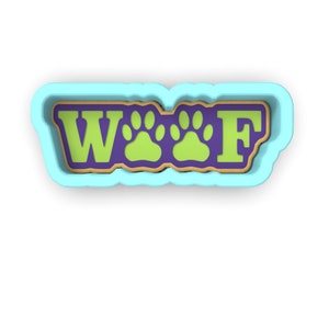 Woof Cookie Cutter | Stamp | Stencil - SHARP EDGES - FAST Shipping - Choose Your Own Size! #1