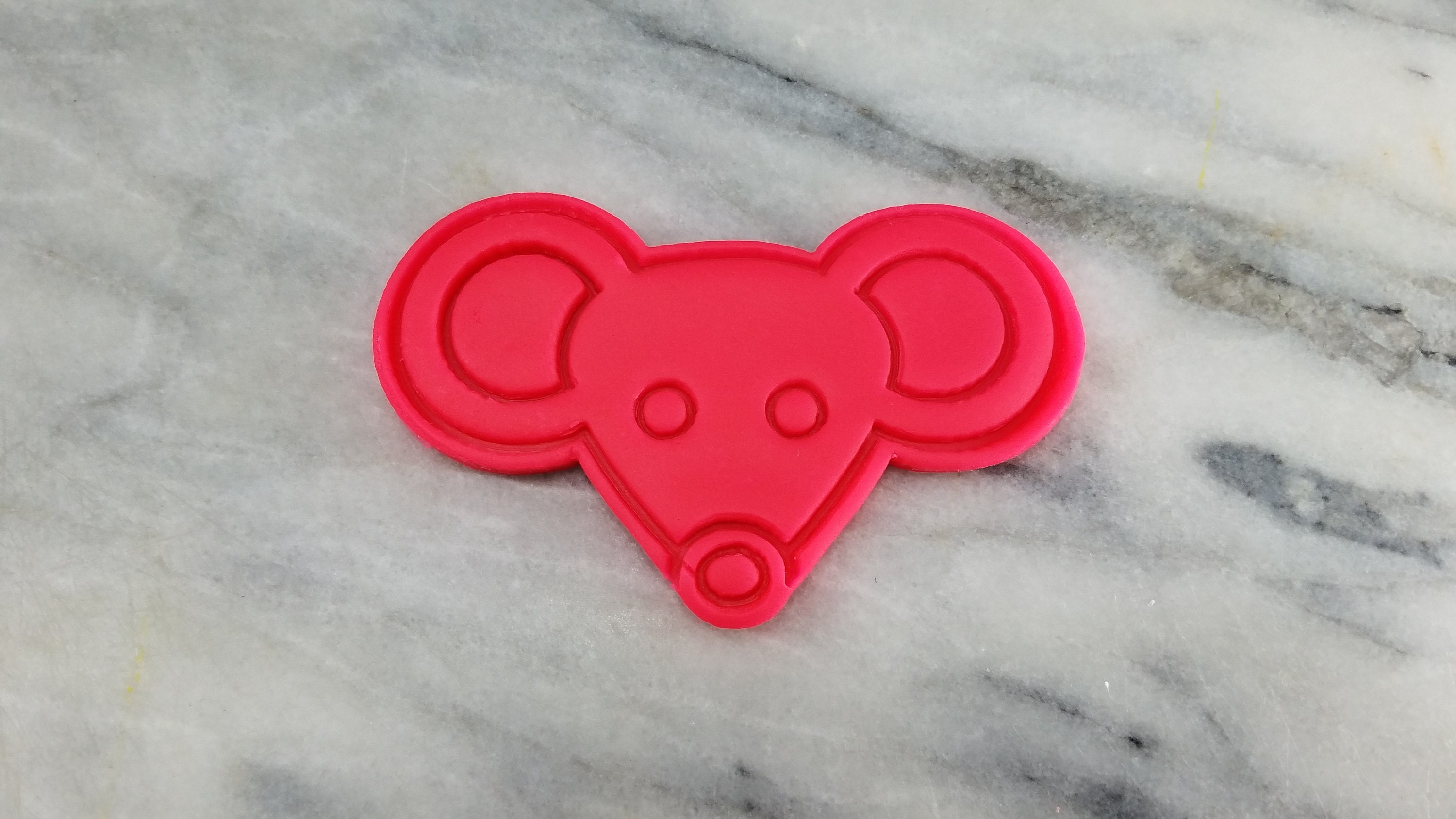 Mouse Face Cookie Cutter 2piece Stamp & Outline 1 SHARP Etsy