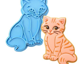Cat Cookie Cutter Detailed - SHARP EDGES - FAST Shipping - Choose Your Own Size!
