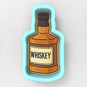 Whiskey Bottle Cookie Cutter | Stamp | Stencil - SHARP EDGES - FAST Shipping - Choose Your Own Size! #1