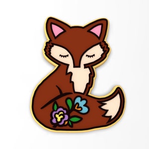 Fox Flowered Cookie Cutter | Stamp | Stencil - SHARP EDGES - FAST Shipping - Choose Your Own Size!