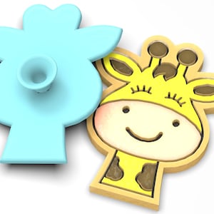 Giraffe Face Cookie Cutter & Stamp #1