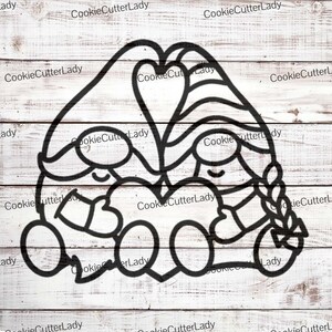 Gnome Hug Heart Stencil | REUSABLE, DURABLE, WASHABLE Craft Stencil | Use for Signs, Walls, Canvas & More!