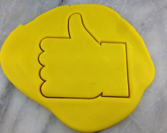 Thumbs Up Emoji Cookie Cutter Outline #1 - SHARP EDGES - FAST Shipping - Choose Your Own Size!