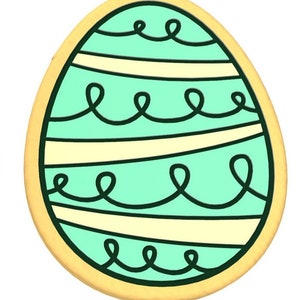 Easter Egg Cookie Cutter 2-Piece, Stamp & Outline #7 - SHARP EDGES - FAST Shipping - Choose Your Own Size!