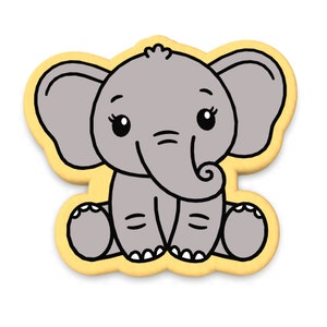 Baby Elephant Cookie Cutter | Stamp | Stencil - SHARP EDGES - FAST Shipping - Choose Your Own Size!