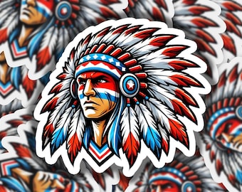 American Indian 1 Vinyl Sticker | Dishwasher Safe & Durable | Custom Sizes | Fast Shipping | Made in USA 1