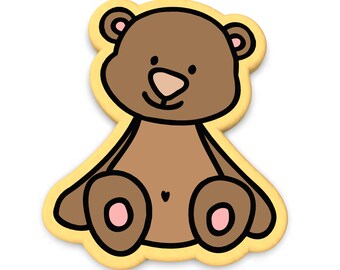 Teddy Bear Cookie Cutter | Stamp | Stencil - SHARP EDGES - FAST Shipping - Choose Your Own Size! #1