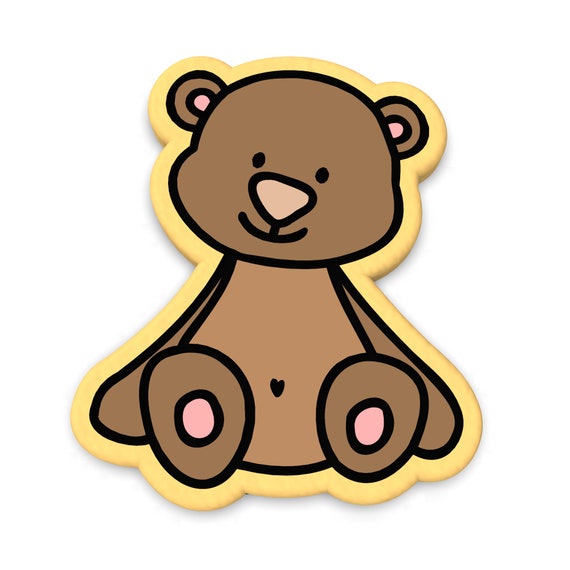 Teddy Bear Cookie Cutter | Stamp | Stencil - SHARP EDGES - FAST Shipping - Choose Your Own Size! #1
