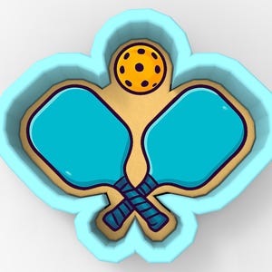 Pickleball Paddle Cross 1 Cookie Cutter | Stamp | Stencil - SHARP EDGES - FAST Shipping - Choose Your Own Size! #1