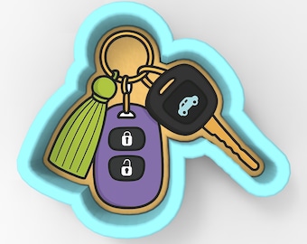 Car Keys 1 Cookie Cutter | Stamp | Stencil - SHARP EDGES - FAST Shipping - Choose Your Own Size! #1