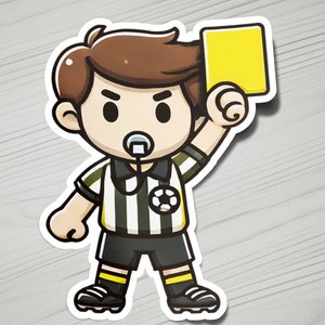 Refferee Stickers Soccer Ref Yellow Card Vinyl Sticker | Waterproof & Durable | Soccer ...