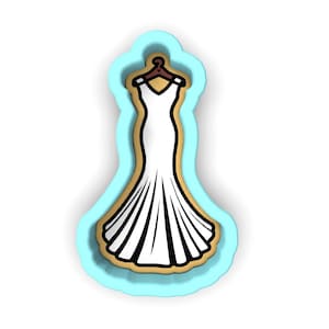 Wedding Dress Cookie Cutter | Stamp | Stencil- SHARP EDGES - FAST Shipping - Choose Your Own Size! #2