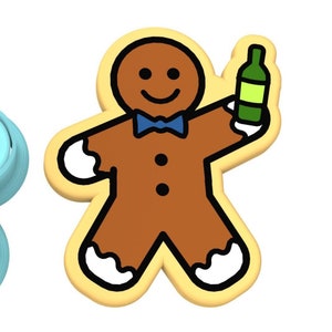 Gingerbread Cheers Cookie Cutter | Stamp | Stencil - SHARP EDGES - FAST Shipping - Choose Your Own Size! #1