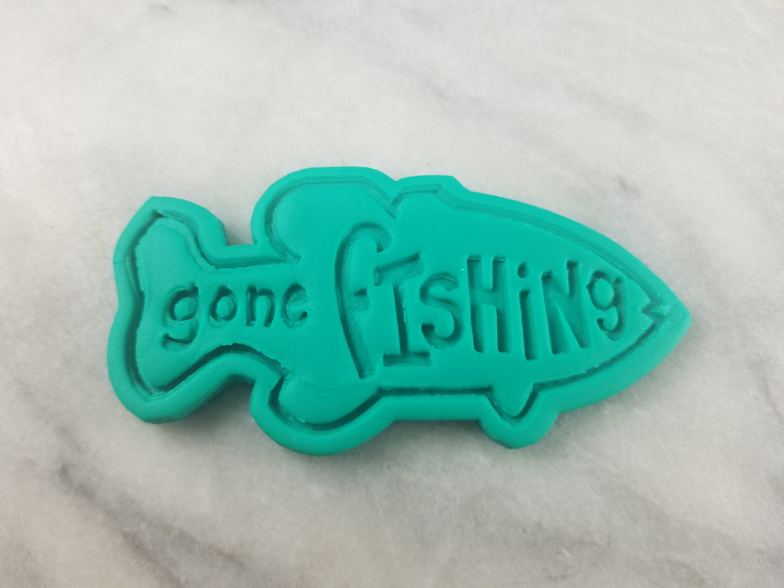 Gone Fishing Cookie Cutter 2-piece, Stamp & Outline 1 SHARP EDGES