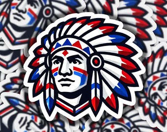 American Indian 6 Vinyl Sticker | Dishwasher Safe & Durable | Custom Sizes | Fast Shipping | Made in USA 1