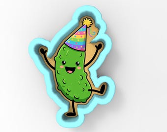 Dancing Pickle 1 Cookie Cutter | Stamp | Stencil - SHARP EDGES - FAST Shipping - Choose Your Own Size! #1