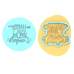 Happy Camper Debosser | Cookie Cutter | Stencil #2