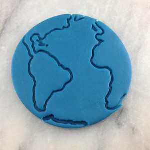 Planet Erde Ausstechform 2-teilig, Umriss & Stempel - SCHARFE KANTEN - SCHNELLER Versand - Wählen Sie Ihre eigene Größe!
