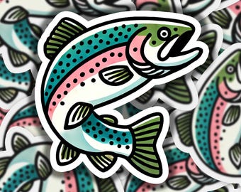 Trout 2 Vinyl Sticker | Dishwasher Safe & Durable | Custom Sizes | Fast Shipping | Made in USA 1