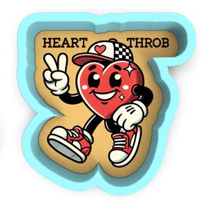 Heart Throb Cookie Cutter | Stamp | Stencil - SHARP EDGES - FAST Shipping - Choose Your Own Size! #1