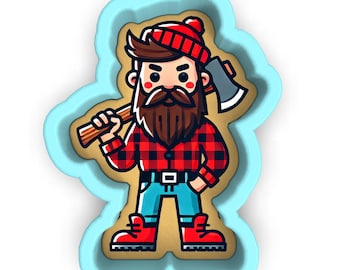 Lumberjack Cookie Cutter | Stamp | Stencil - SHARP EDGES - FAST Shipping - Choose Your Own Size! #1