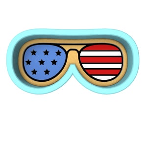 America Glasses Cookie Cutter | Stamp | Stencil | Debosser - SHARP EDGES - FAST Shipping - Choose Your Own Size! #1
