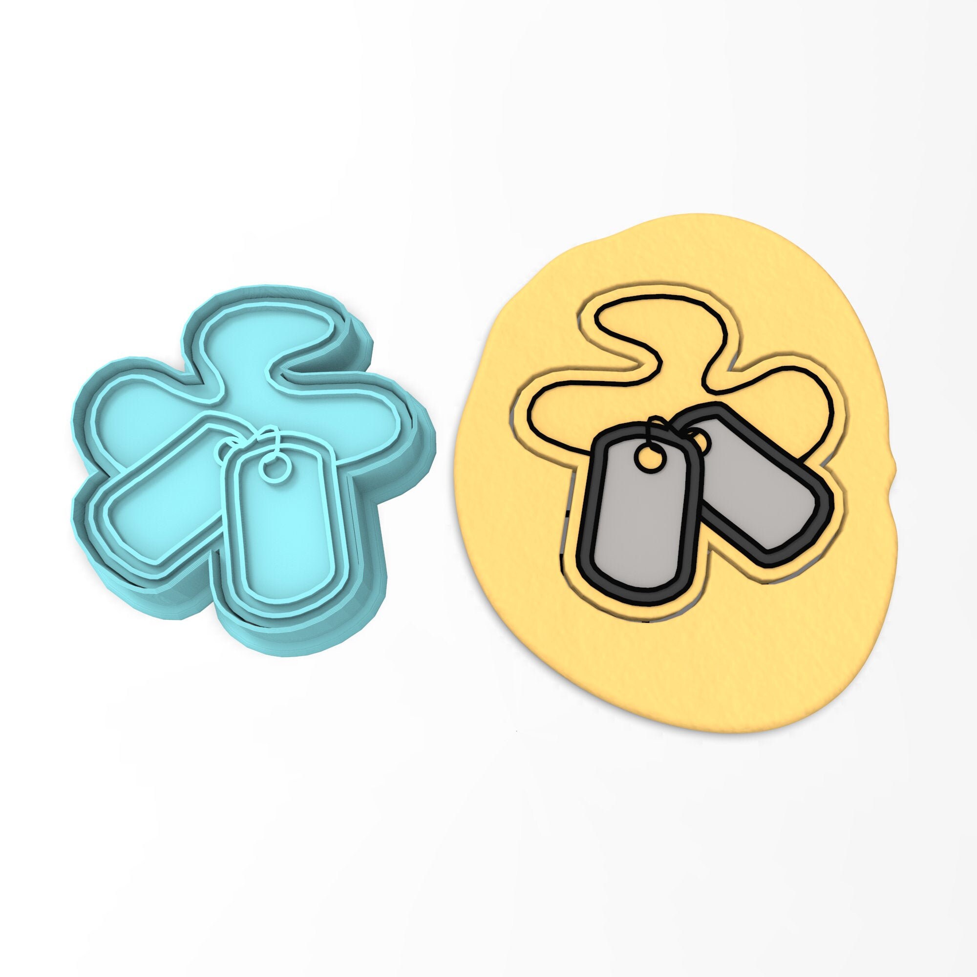 Dog Tag Cookie Cutter Stamp Stencil SHARP EDGES FAST Etsy