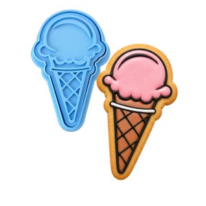 Ice Cream Cone Cookie Cutter | Stamp | Stencil - SHARP EDGES - FAST Shipping - Choose Your Own Size! #1