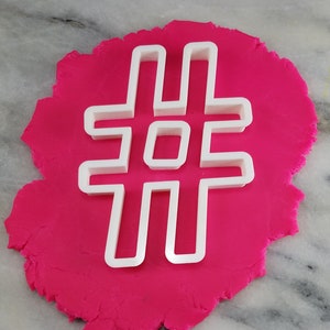 Hashtag Pound Sign Cookie Cutter 2-Piece, Stamp & Outline #2 - SHARP EDGES - FAST Shipping - Choose Your Own Size!