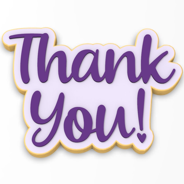Thank You  Cookie Cutter | Stamp | Stencil - SHARP EDGES - FAST Shipping - Choose Your Own Size! #1