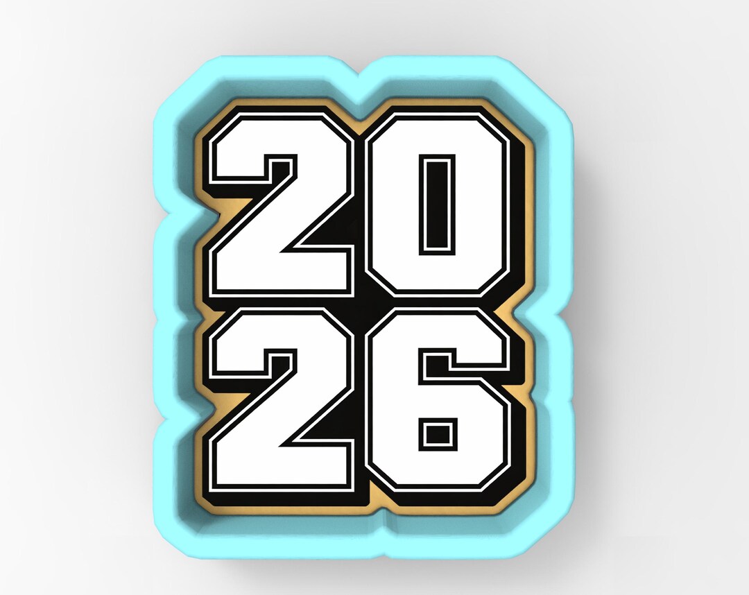 2026 Block Letters 1 Cookie Cutter | Stamp | Stencil - SHARP EDGES ...