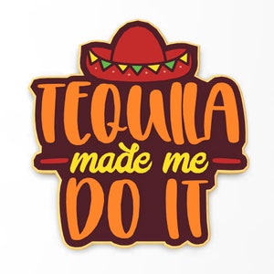 Tequila Cookie Cutter | Stamp | Stencil | Debosser #1 - SHARP EDGES - FAST Shipping - Choose Your Own Size!